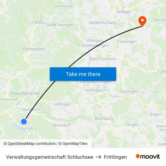 Verwaltungsgemeinschaft Schluchsee to Frittlingen map