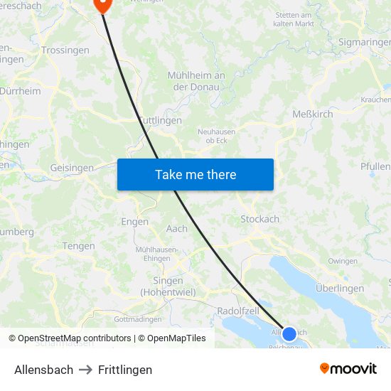 Allensbach to Frittlingen map