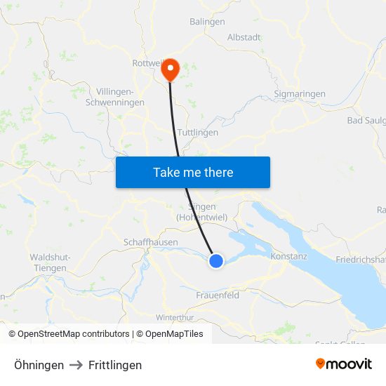 Öhningen to Frittlingen map