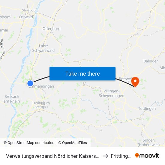 Verwaltungsverband Nördlicher Kaiserstuhl to Frittlingen map