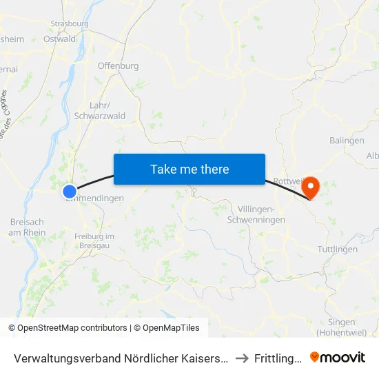Verwaltungsverband Nördlicher Kaiserstuhl to Frittlingen map