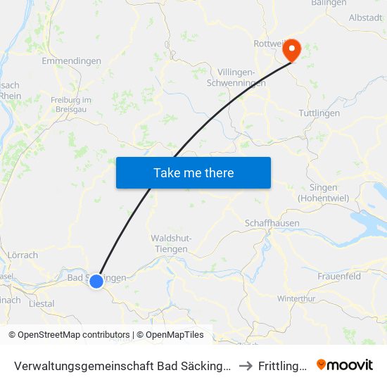 Verwaltungsgemeinschaft Bad Säckingen to Frittlingen map