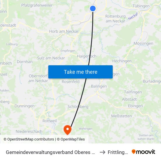 Gemeindeverwaltungsverband Oberes Gäu to Frittlingen map