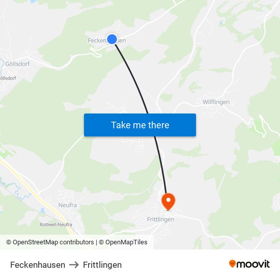 Feckenhausen to Frittlingen map