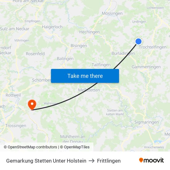 Gemarkung Stetten Unter Holstein to Frittlingen map