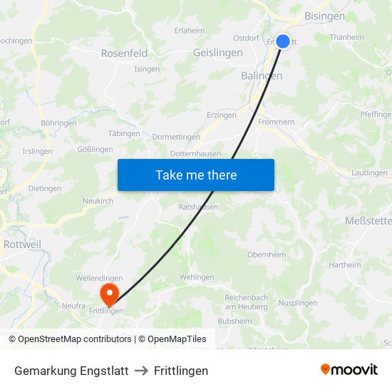 Gemarkung Engstlatt to Frittlingen map