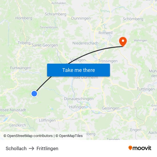 Schollach to Frittlingen map