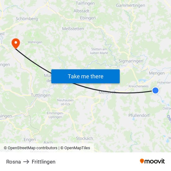 Rosna to Frittlingen map