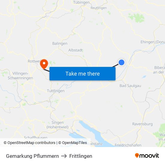 Gemarkung Pflummern to Frittlingen map