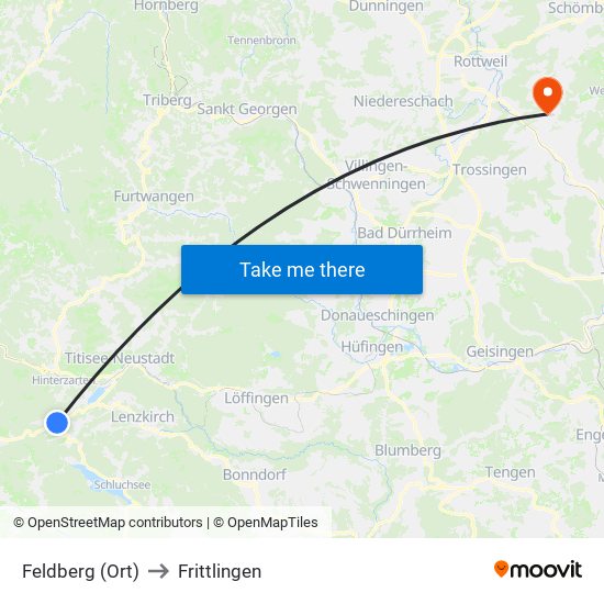 Feldberg (Ort) to Frittlingen map