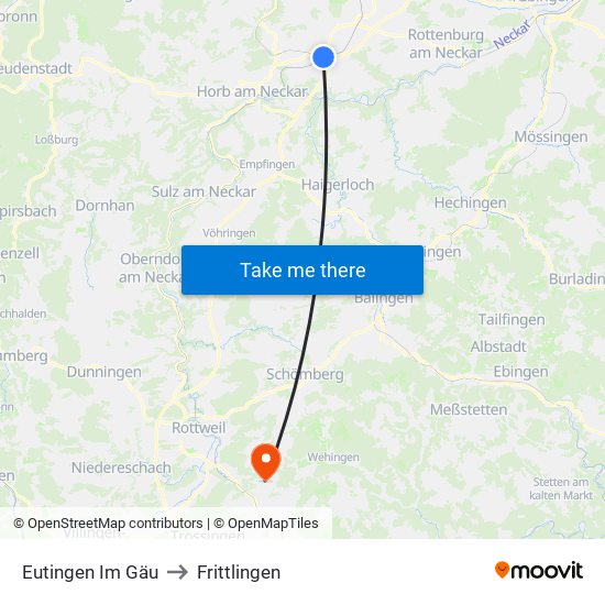 Eutingen Im Gäu to Frittlingen map