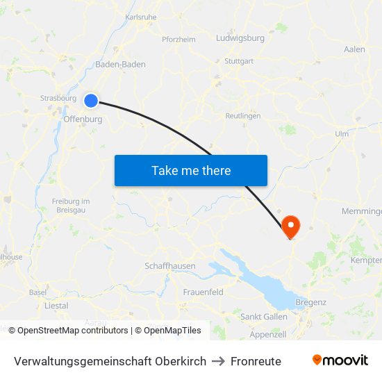 Verwaltungsgemeinschaft Oberkirch to Fronreute map