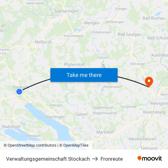 Verwaltungsgemeinschaft Stockach to Fronreute map