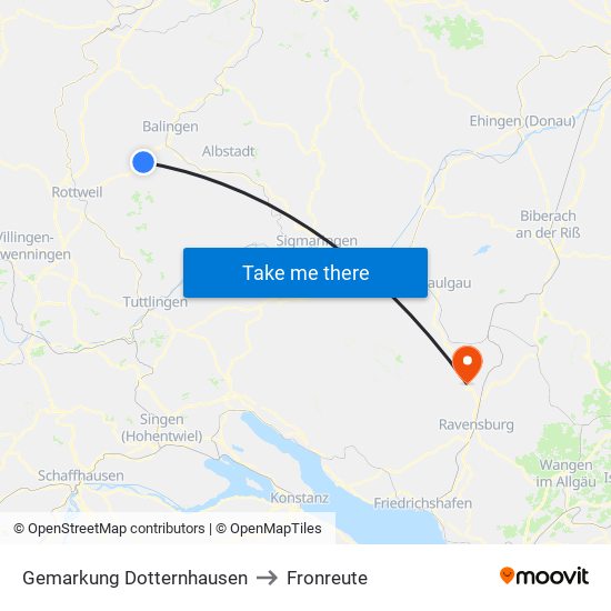 Gemarkung Dotternhausen to Fronreute map