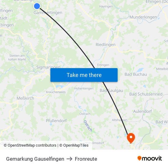 Gemarkung Gauselfingen to Fronreute map