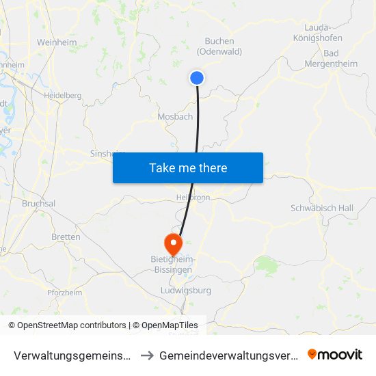 Verwaltungsgemeinschaft Limbach to Gemeindeverwaltungsverband Besigheim map