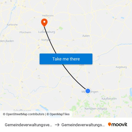 Gemeindeverwaltungsverband Rot-Tannheim to Gemeindeverwaltungsverband Besigheim map