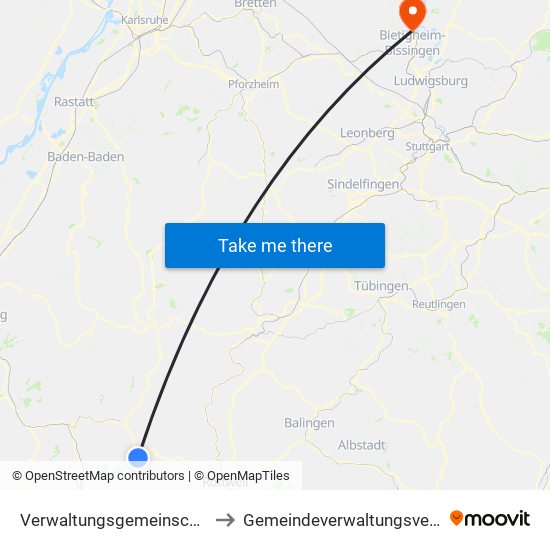 Verwaltungsgemeinschaft Schramberg to Gemeindeverwaltungsverband Besigheim map