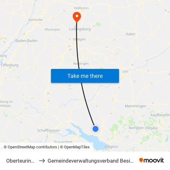 Oberteuringen to Gemeindeverwaltungsverband Besigheim map