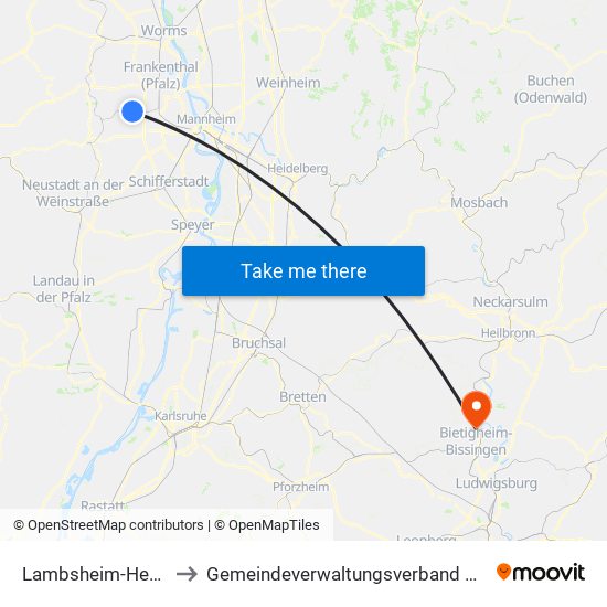 Lambsheim-Heßheim to Gemeindeverwaltungsverband Besigheim map