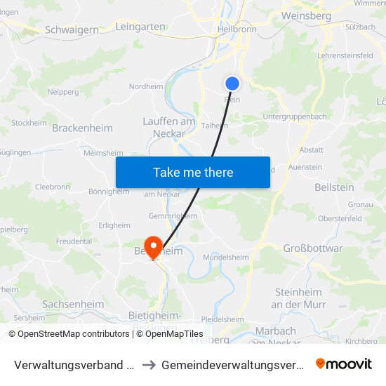 Verwaltungsverband Flein-Talheim to Gemeindeverwaltungsverband Besigheim map