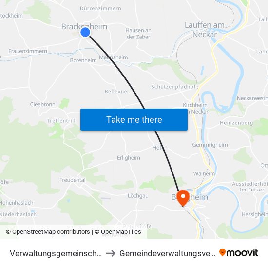 Verwaltungsgemeinschaft Brackenheim to Gemeindeverwaltungsverband Besigheim map