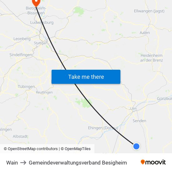 Wain to Gemeindeverwaltungsverband Besigheim map