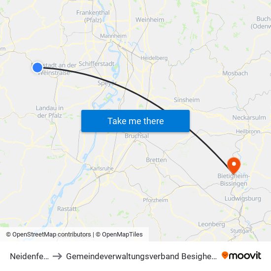 Neidenfels to Gemeindeverwaltungsverband Besigheim map