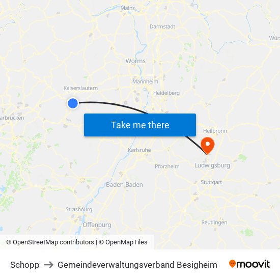 Schopp to Gemeindeverwaltungsverband Besigheim map