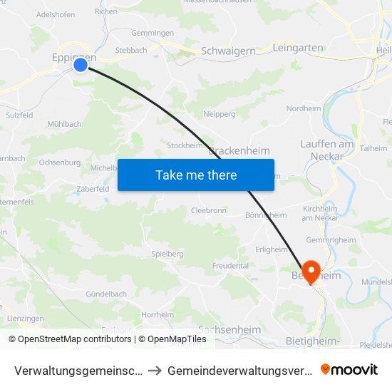 Verwaltungsgemeinschaft Eppingen to Gemeindeverwaltungsverband Besigheim map