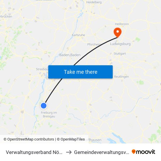 Verwaltungsverband Nördlicher Kaiserstuhl to Gemeindeverwaltungsverband Besigheim map