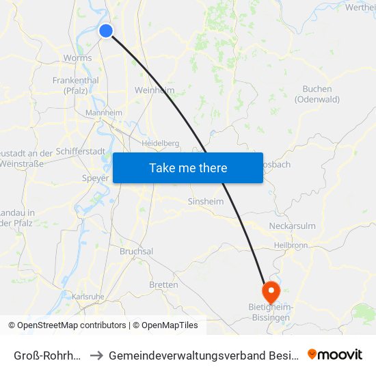 Groß-Rohrheim to Gemeindeverwaltungsverband Besigheim map