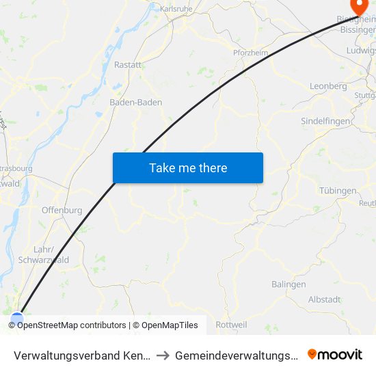 Verwaltungsverband Kenzingen-Herbolzheim to Gemeindeverwaltungsverband Besigheim map