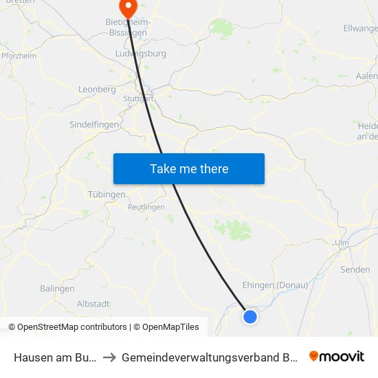 Hausen am Bussen to Gemeindeverwaltungsverband Besigheim map