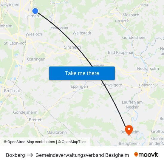 Boxberg to Gemeindeverwaltungsverband Besigheim map