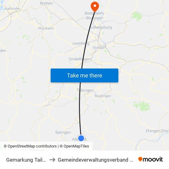 Gemarkung Tailfingen to Gemeindeverwaltungsverband Besigheim map