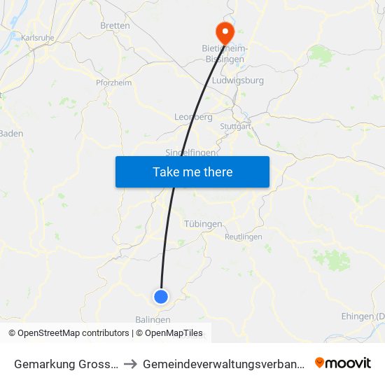 Gemarkung Grosselfingen to Gemeindeverwaltungsverband Besigheim map