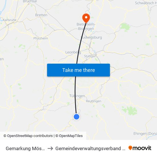 Gemarkung Mössingen to Gemeindeverwaltungsverband Besigheim map