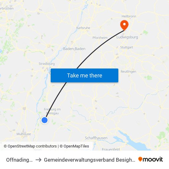 Offnadingen to Gemeindeverwaltungsverband Besigheim map