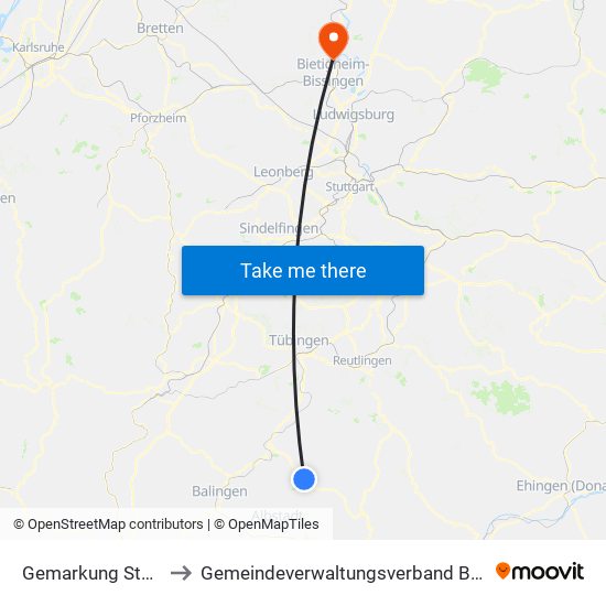 Gemarkung Starzeln to Gemeindeverwaltungsverband Besigheim map