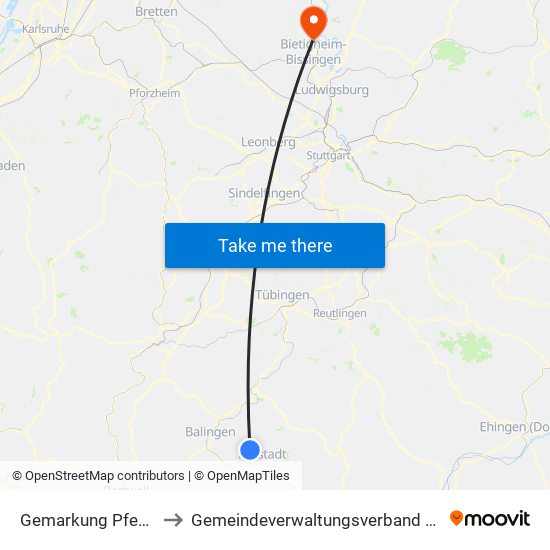 Gemarkung Pfeffingen to Gemeindeverwaltungsverband Besigheim map