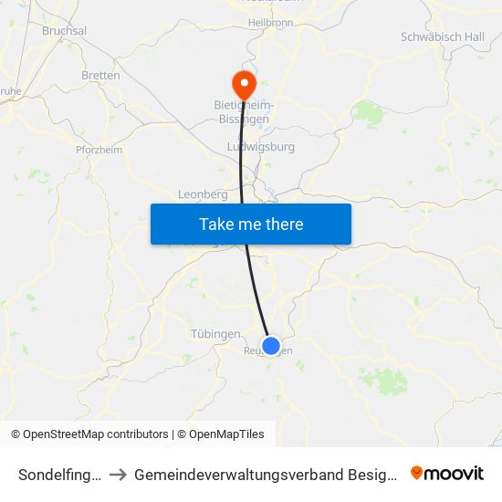 Sondelfingen to Gemeindeverwaltungsverband Besigheim map