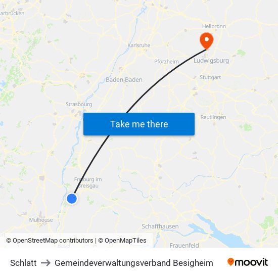Schlatt to Gemeindeverwaltungsverband Besigheim map