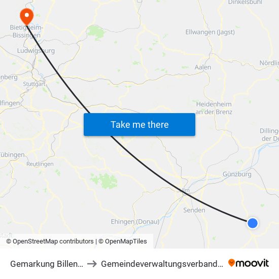 Gemarkung Billenhausen to Gemeindeverwaltungsverband Besigheim map
