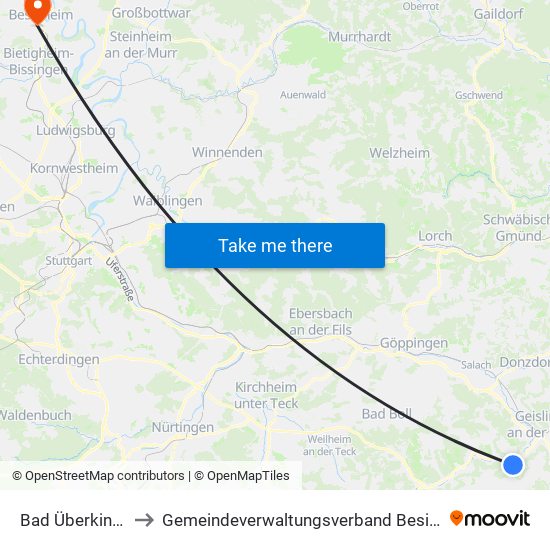 Bad Überkingen to Gemeindeverwaltungsverband Besigheim map