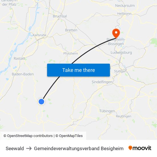 Seewald to Gemeindeverwaltungsverband Besigheim map