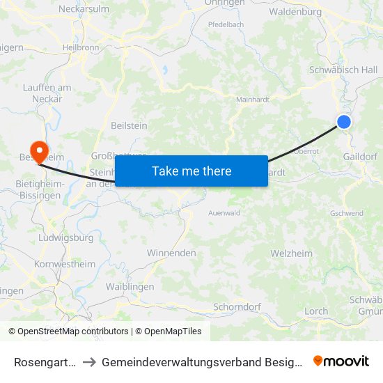 Rosengarten to Gemeindeverwaltungsverband Besigheim map