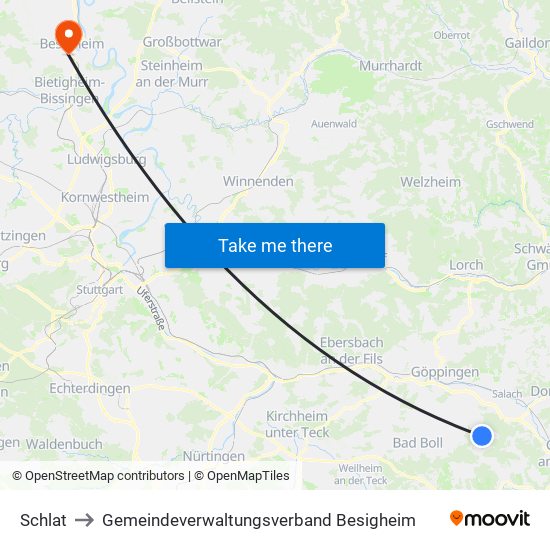 Schlat to Gemeindeverwaltungsverband Besigheim map