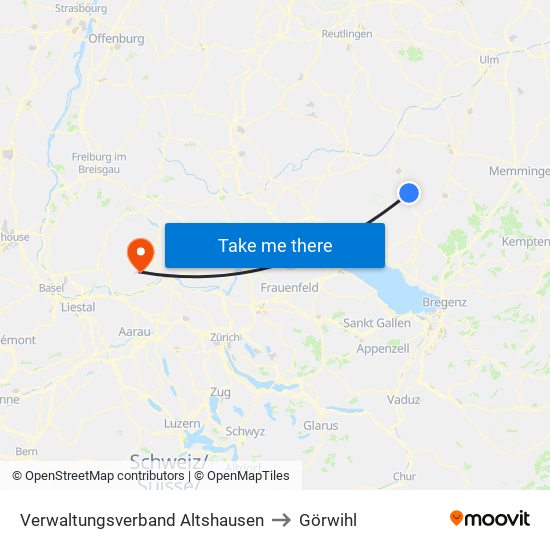 Verwaltungsverband Altshausen to Görwihl map