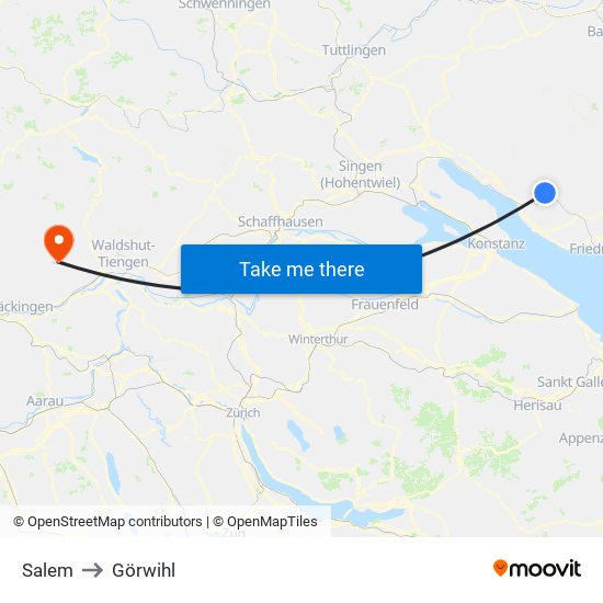 Salem to Görwihl map